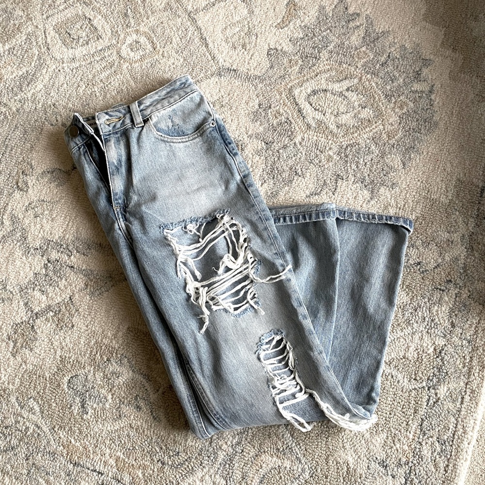 Distressed midrise jeans from asos.